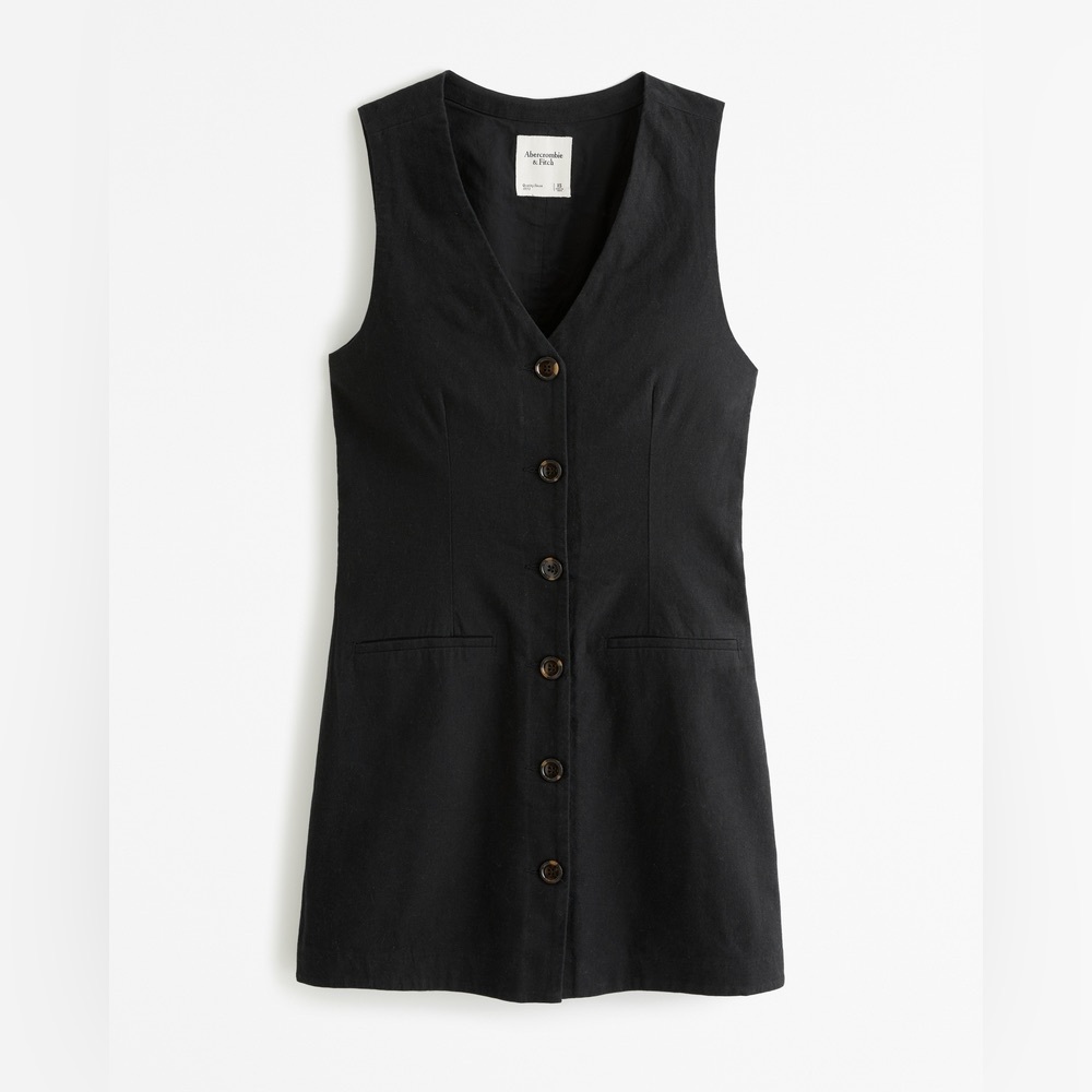 🖤 Abercrombie Black V-Neck Vest Mini Dress | Size Medium 🖤